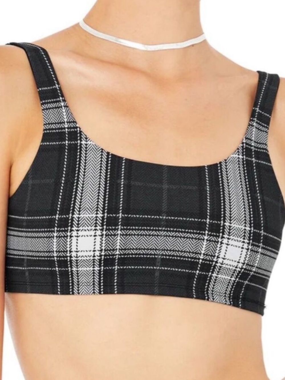M - Alo Yoga - Vapor Legacy plaid sports bra